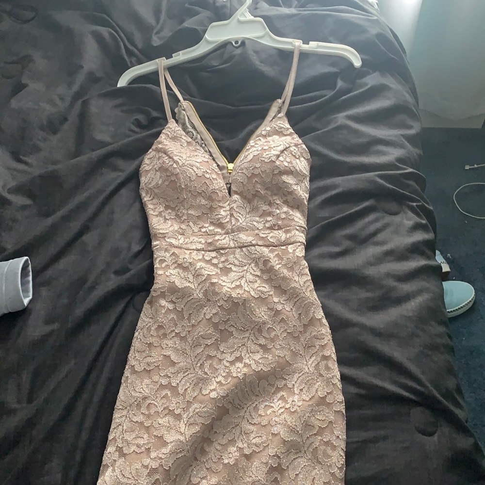 new dress, very sparkly, tight fitted